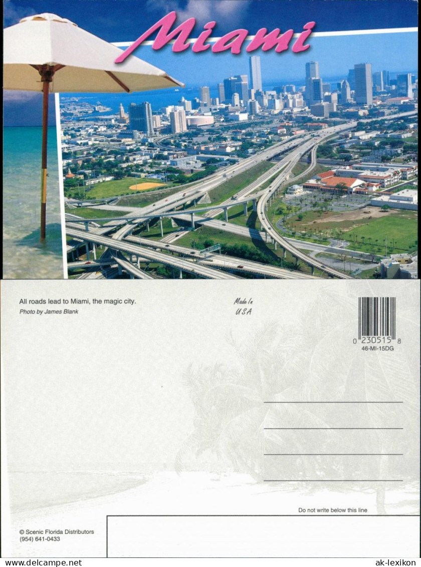 Postcard Miami Luftaufnahme Luftbild Überflug Highway Autobahn 2005 - Other & Unclassified