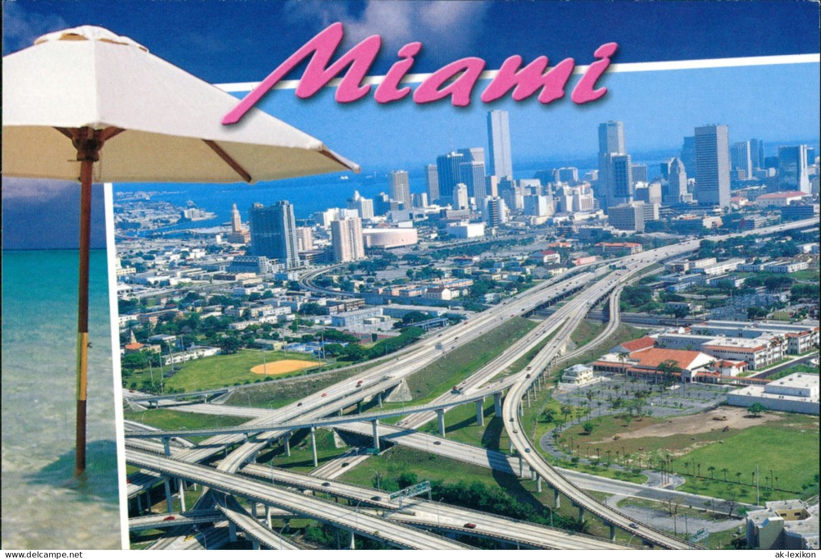 Postcard Miami Luftaufnahme Luftbild Überflug Highway Autobahn 2005 - Other & Unclassified