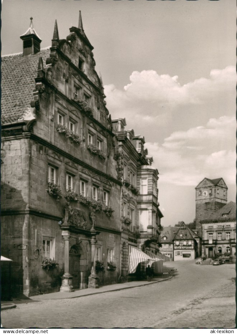 Ansichtskarte Kronach Strassen Partie Am Blumen Verzierten Rathaus 1960 - Kronach