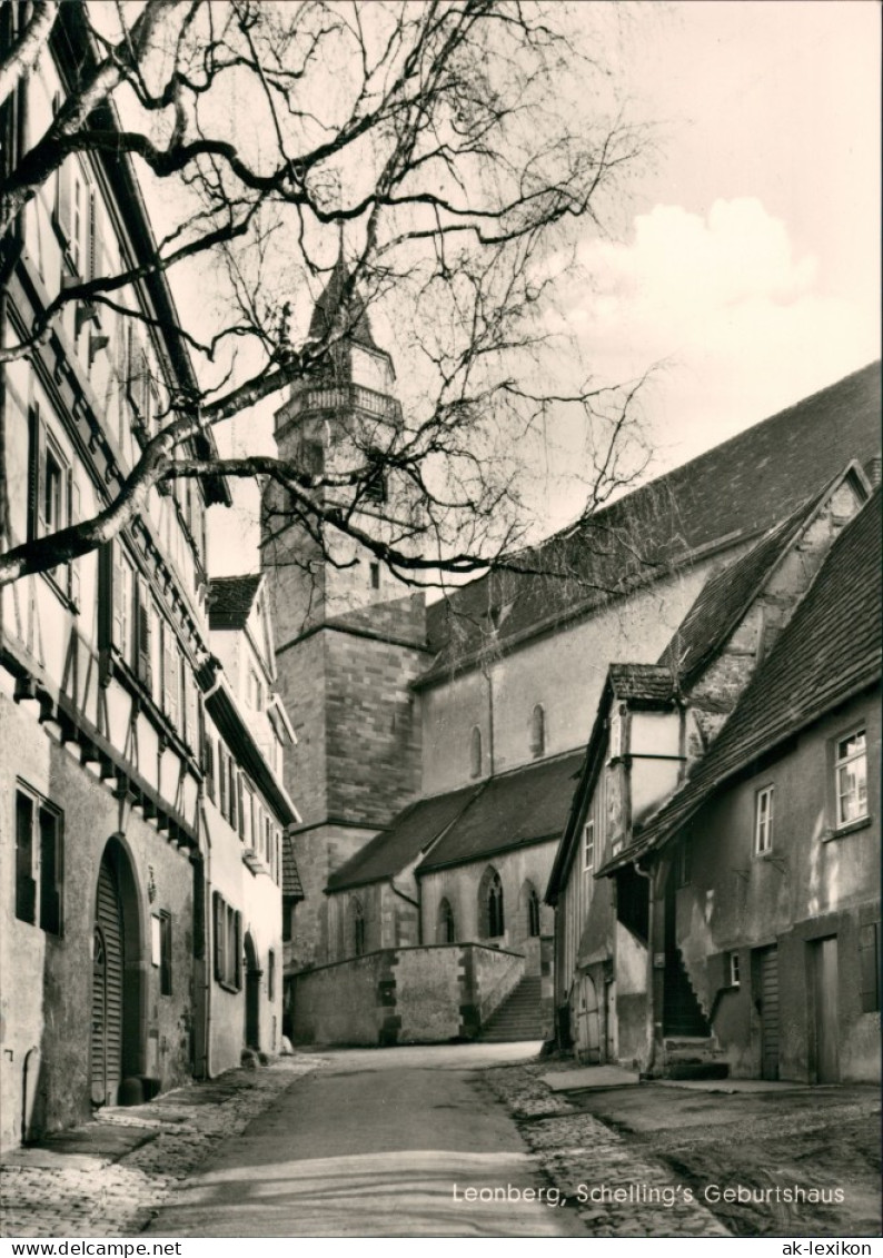 Ansichtskarte Leonberg Strassen Ansicht Schelling`s Geburtshaus, Kirche 1960 - Leonberg