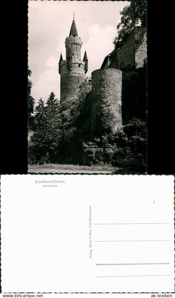 Ansichtskarte Friedberg (Hessen) Turm-Gebäude Partie Am Adolfsturm 1965 - Friedberg