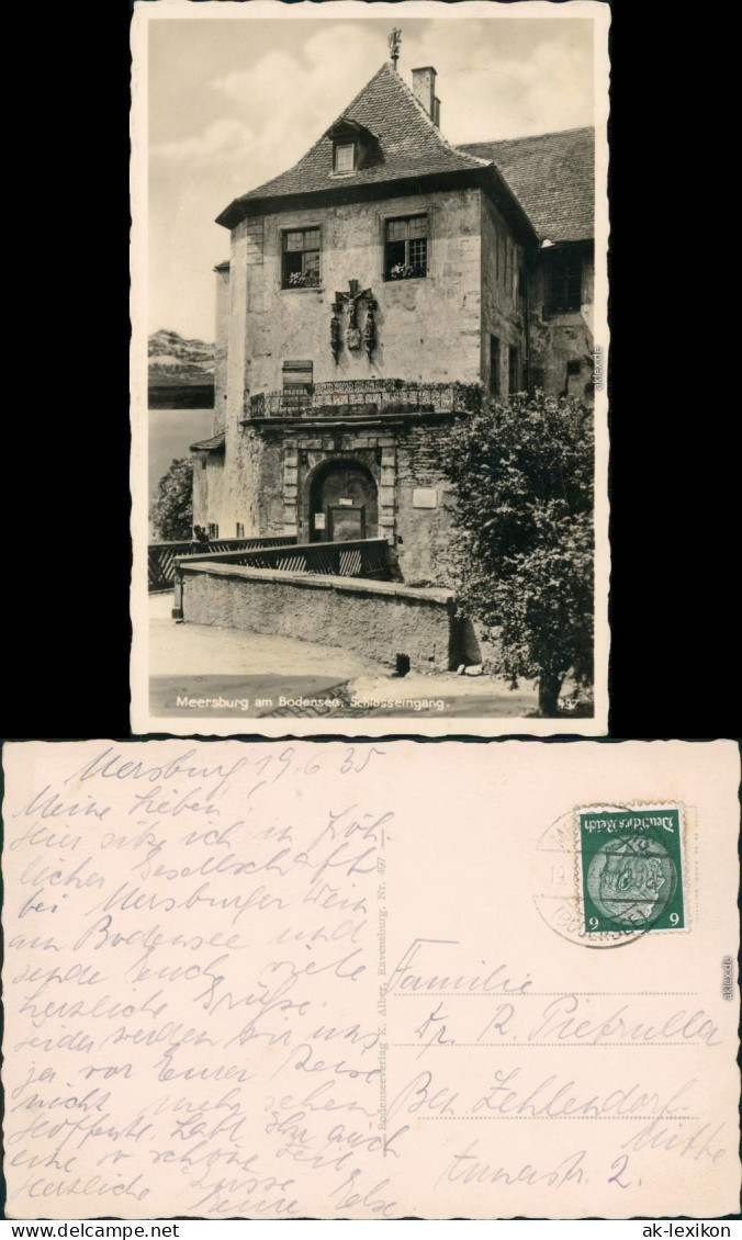 Ansichtskarte Meersburg Altes Schloß / Burg Meersburg - Schlosseingang 1935 - Meersburg