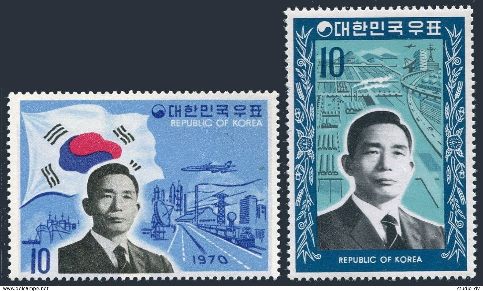 Korea South 726-727,MNH.Michel 730-731. Means Of Transportation,1970,President Park. - Korea, South