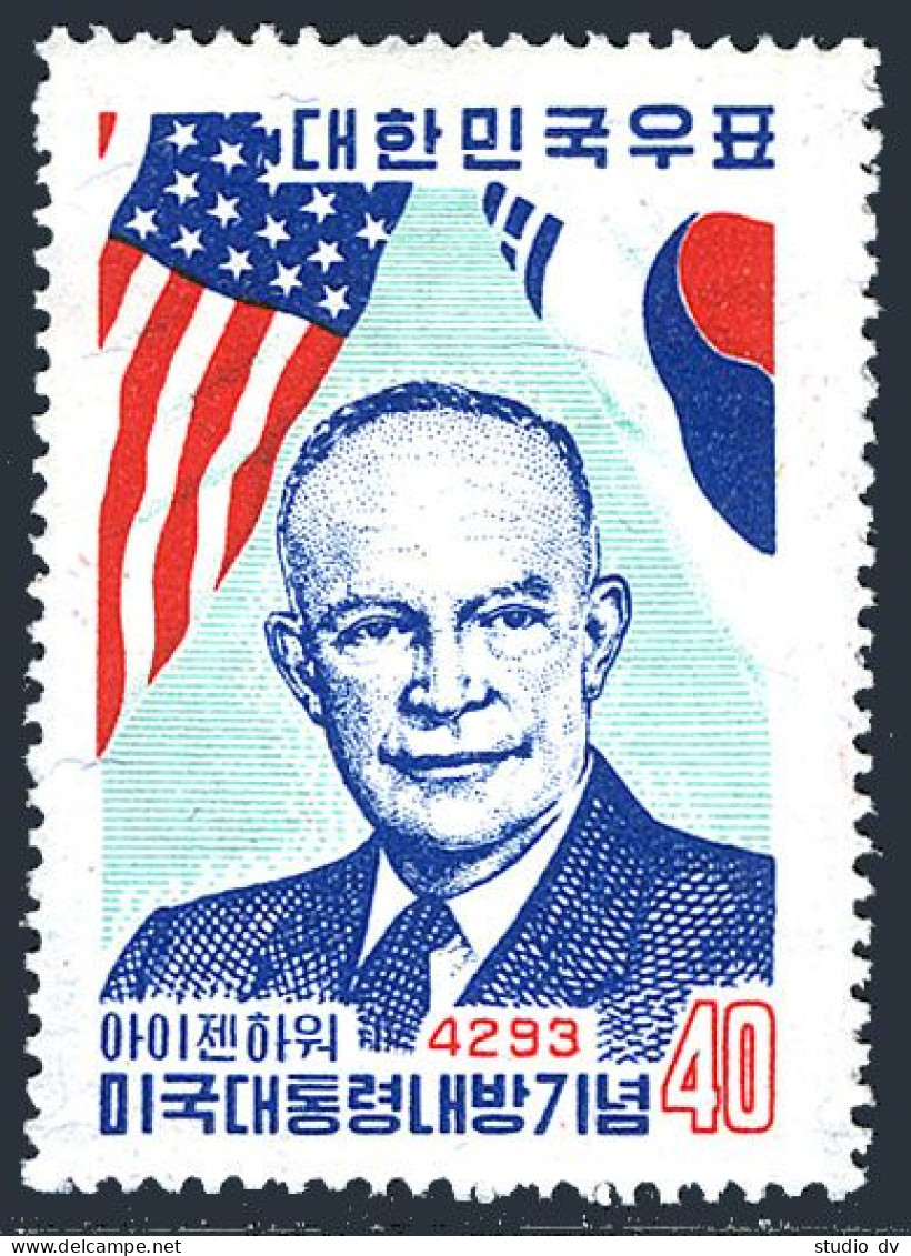 Korea South 305, 305a, Hinged. Michel 303, Bl.144. President Dwight Eisenhower, 1960 - Corée Du Sud