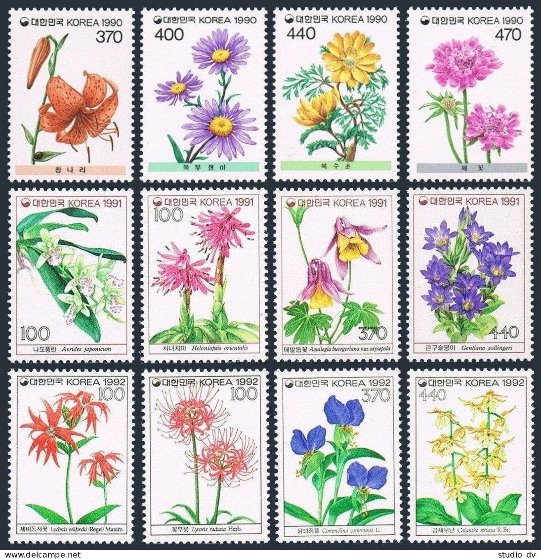 Korea South 1597-1608,MNH.Michel 1632-1635,1774-1644,1707-1710. Wild Flowers. - Corée Du Sud