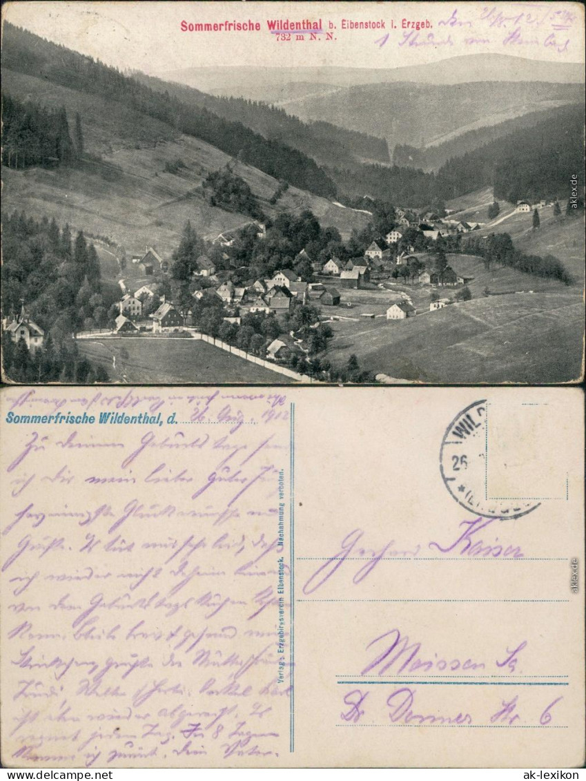 Ansichtskarte Wildenthal-Eibenstock Blick Auf Die Stadt 1909  - Eibenstock