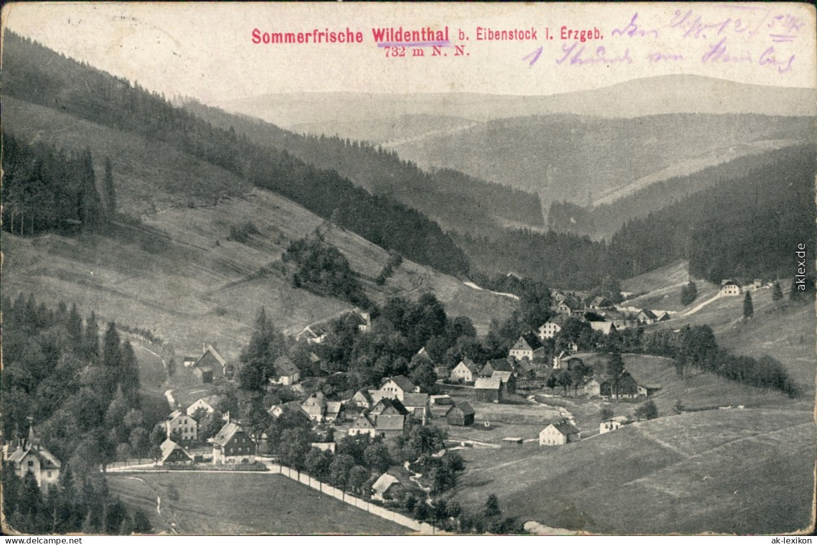 Ansichtskarte Wildenthal-Eibenstock Blick Auf Die Stadt 1909  - Eibenstock