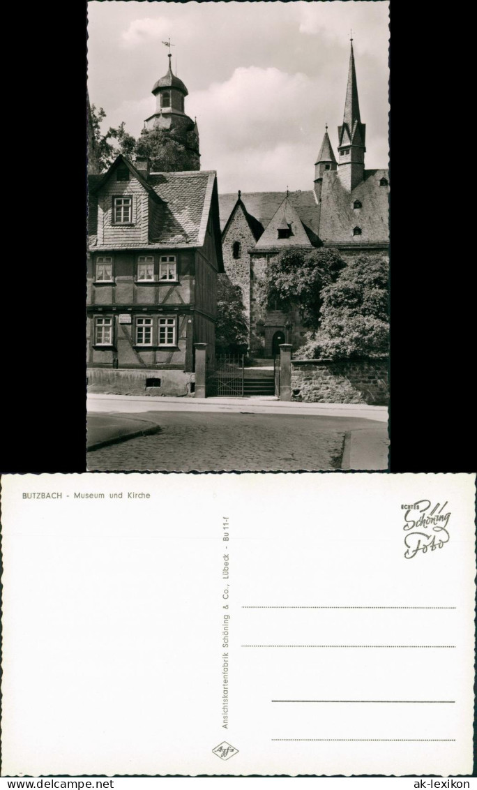 Ansichtskarte Butzbach Häuser Partie Mit Museum Und Kirche 1960 - Butzbach