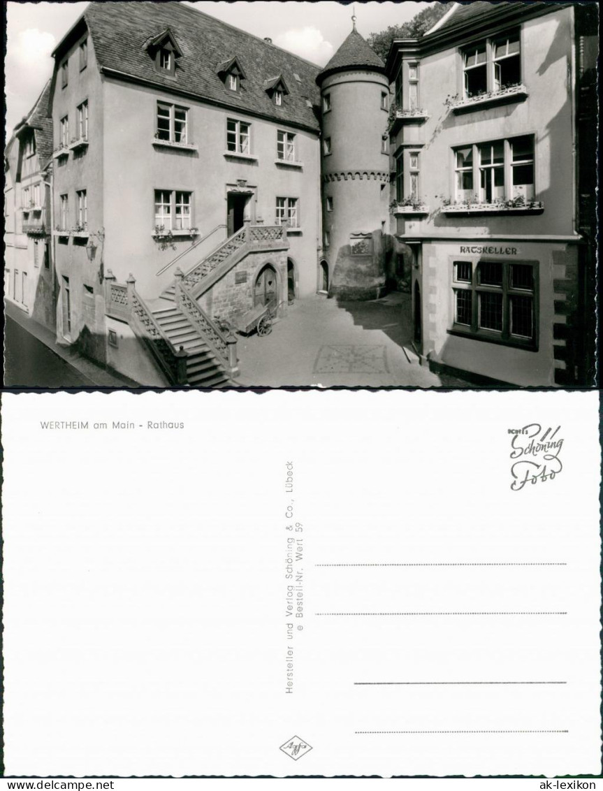 Ansichtskarte Wertheim Rathaus Mit Ratskeller 1960 - Wertheim