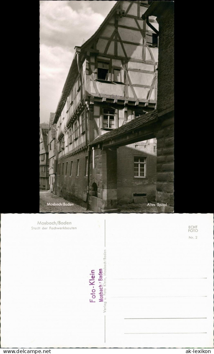 Ansichtskarte Mosbach (Baden) Altes Spital Strassen Partie Fachwerkbau 1955 - Mosbach