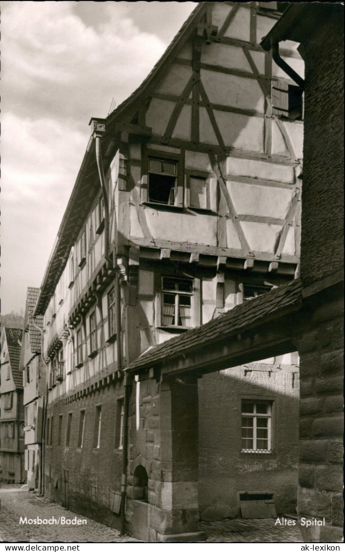 Ansichtskarte Mosbach (Baden) Altes Spital Strassen Partie Fachwerkbau 1955 - Mosbach