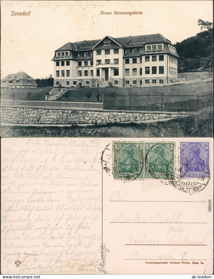 Ansichtskarte Jonsdorf Neues Genesungsheim 1918  - Jonsdorf