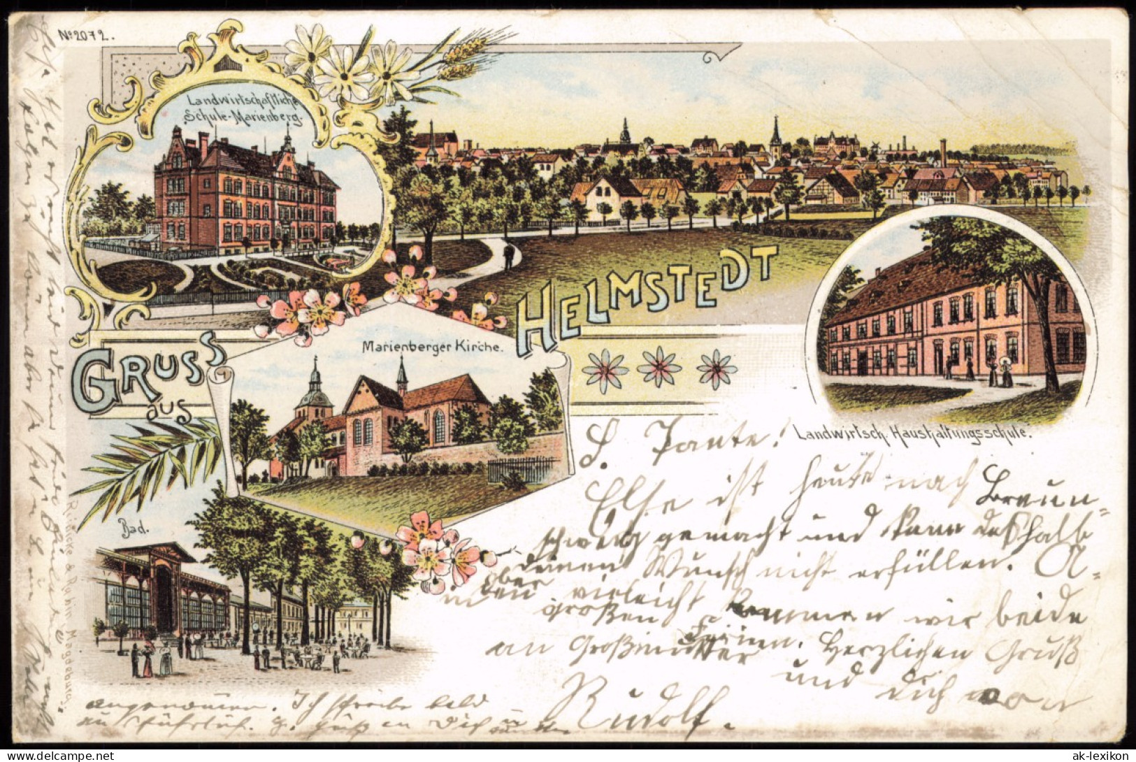 Ansichtskarte Litho AK Helmstedt Gruss Aus... Schulen, Bad, Stadt 1899 - Helmstedt