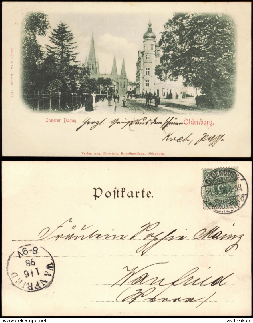 Ansichtskarte Oldenburg Innerer Damm Straßenpartie 1898 - Oldenburg