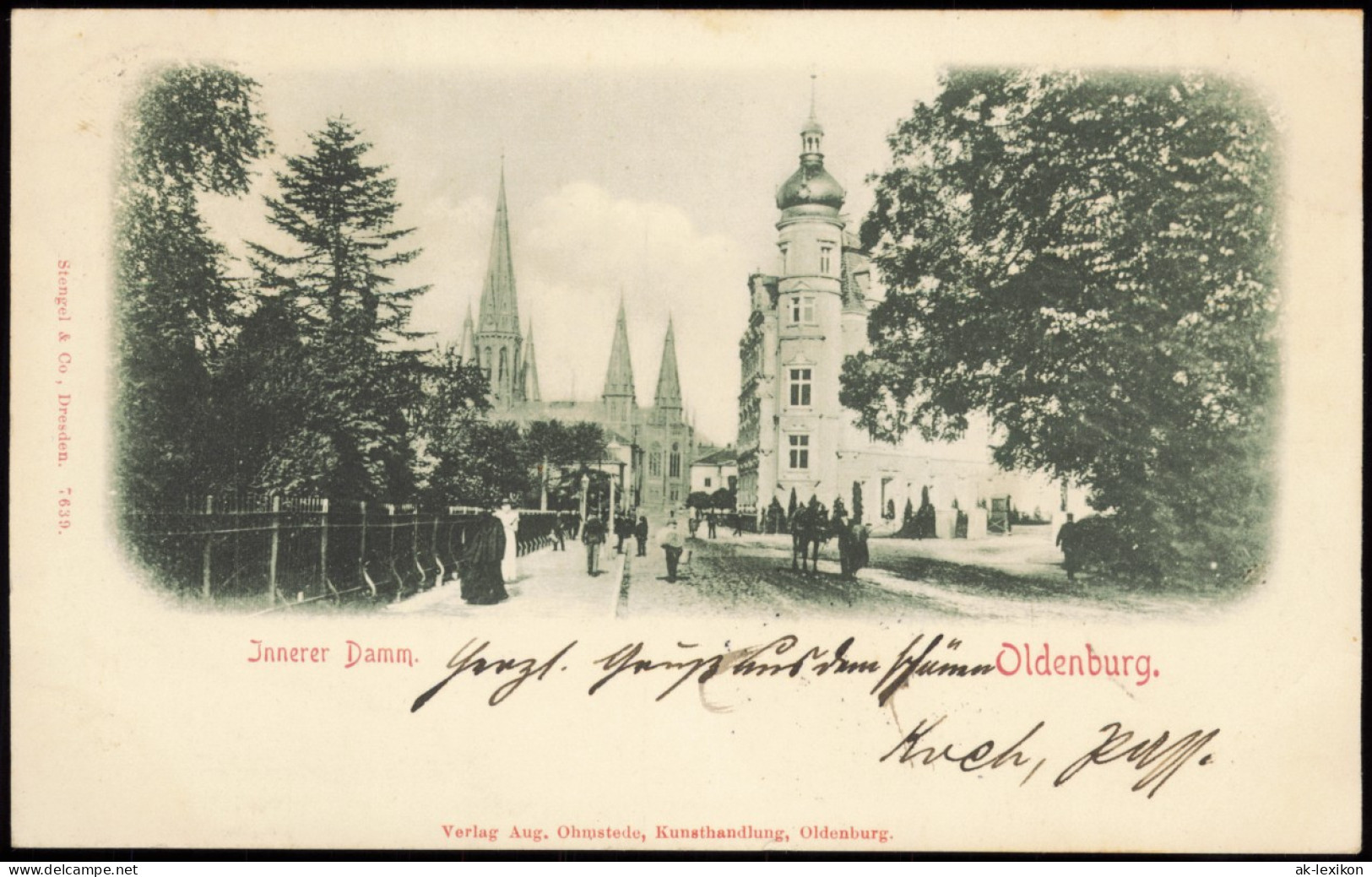Ansichtskarte Oldenburg Innerer Damm Straßenpartie 1898 - Oldenburg