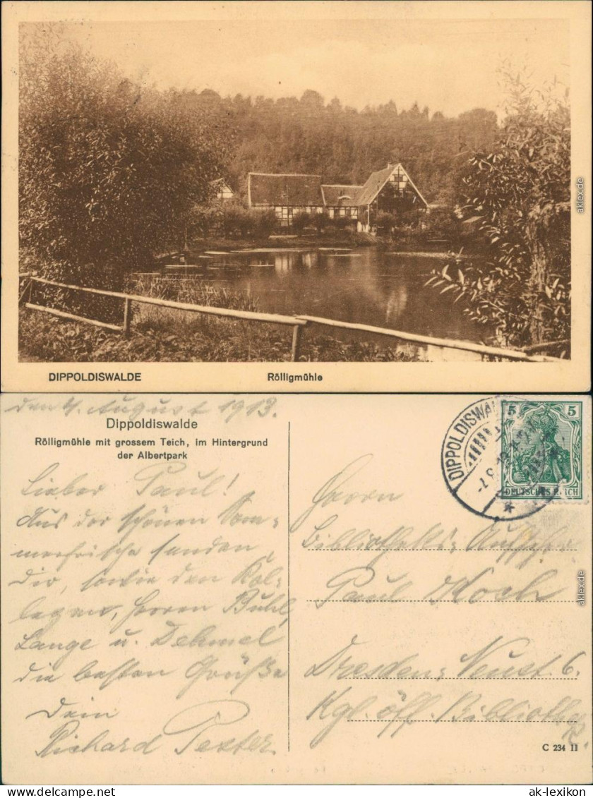 Ansichtskarte Dippoldiswalde Partie An Der Röllingmühle 1912  - Dippoldiswalde