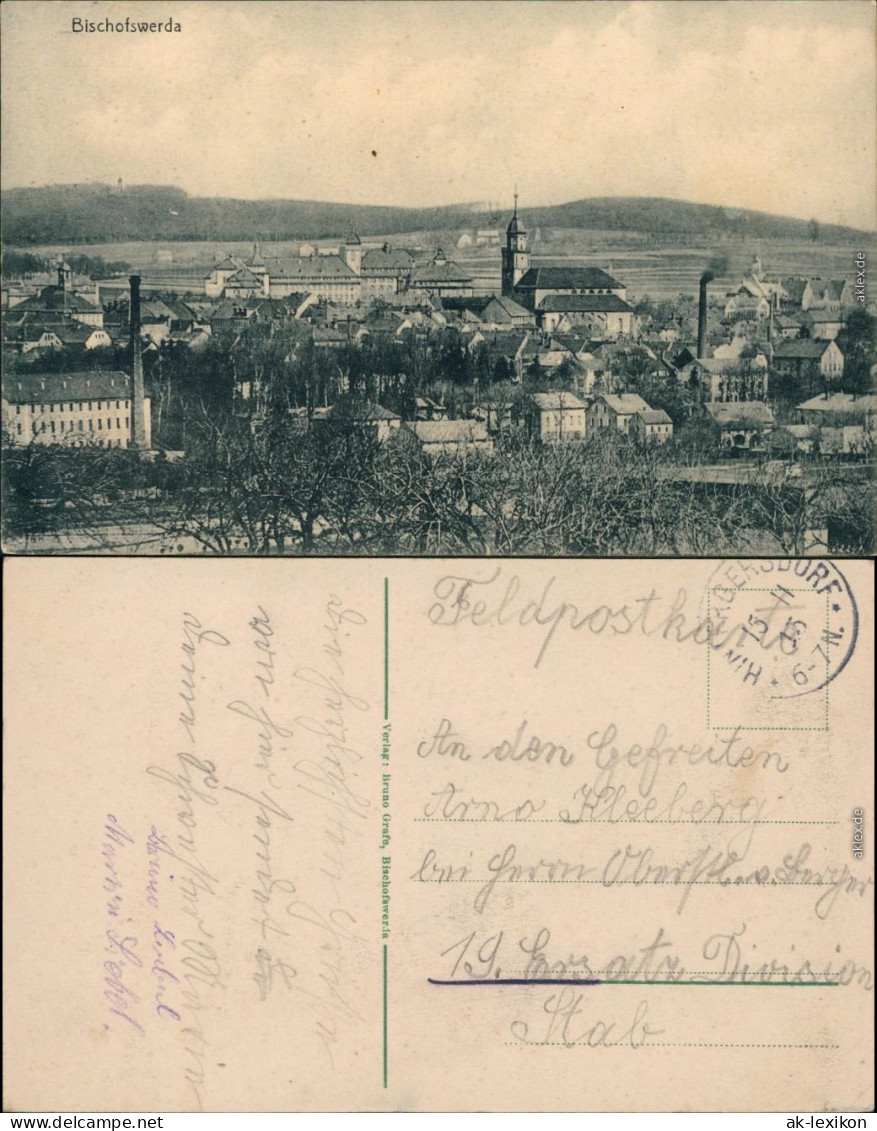 Ansichtskarte Bischofswerda Blick Auf Stadt Und Fabriken 1915  - Bischofswerda