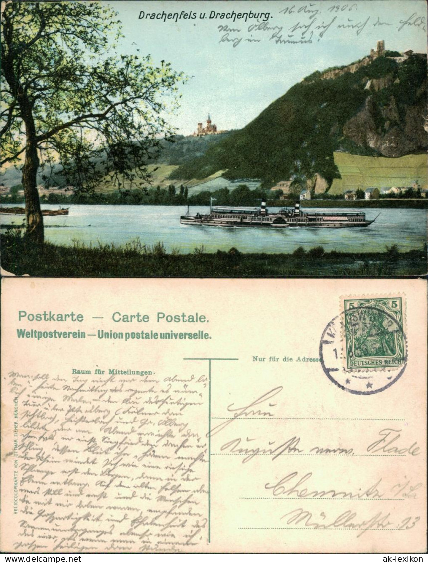 Ansichtskarte Bad Godesberg-Bonn Drachenfels Und Drachenburg 1906 - Bonn