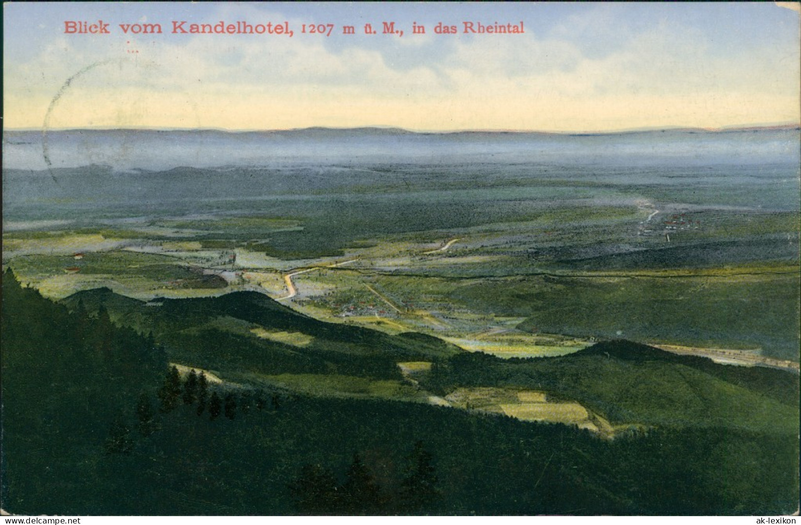 Furtwangen (Schwarzwald) Blick Vom Kandelhotel In Das Rheintal 1912 - Furtwangen