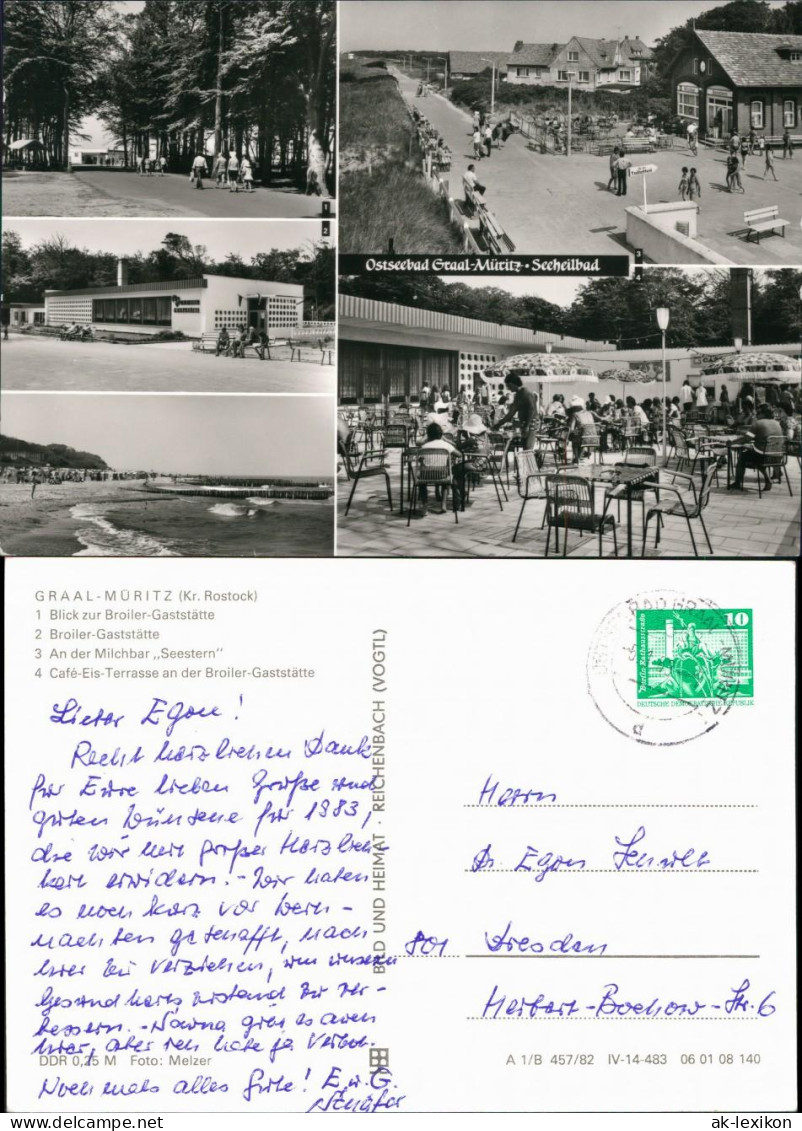 Graal-Müritz Broiler-Gaststätte, Milchbar, Café-Eis-Terrasse, Strandweg 1982 - Graal-Müritz