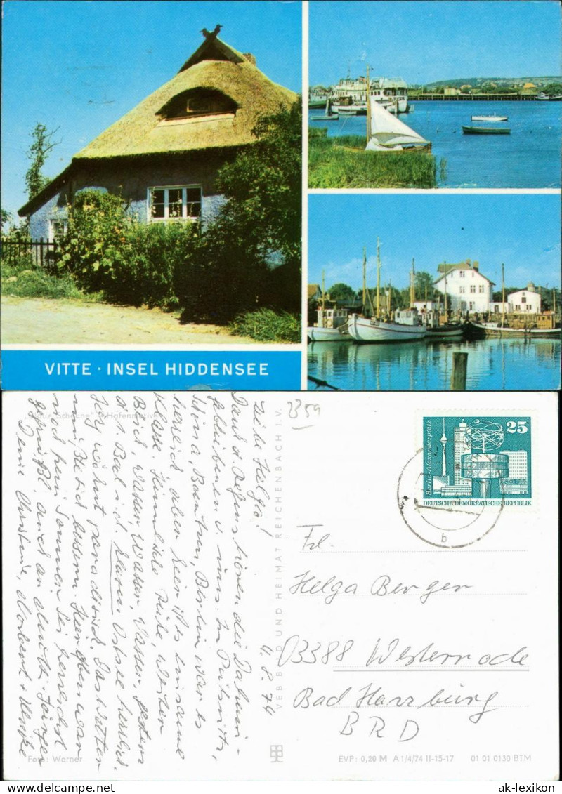 Vitte-Hiddensee Hiddensjö, Blaue Scheune, Hafenmotive G1974 - Hiddensee