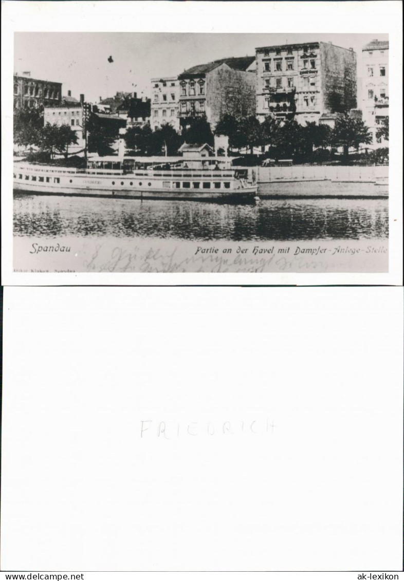 Spandau-Berlin Partie An Der Havel Mit Dampfer-Anlegestelle 1900 REPRO - Spandau