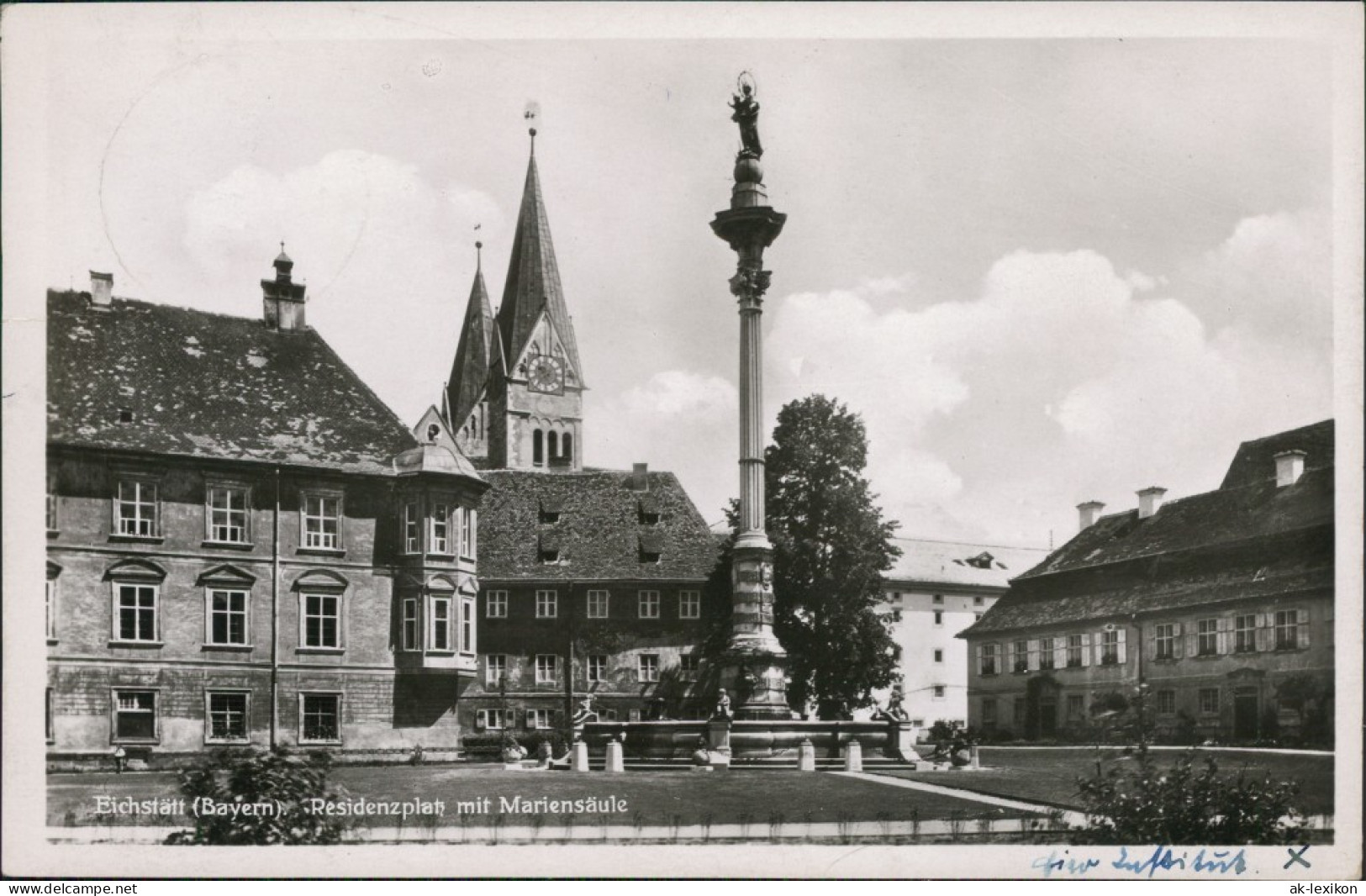 Ansichtskarte Eichstätt Residenzplatz Mit Mariensäule 1935  - Eichstätt