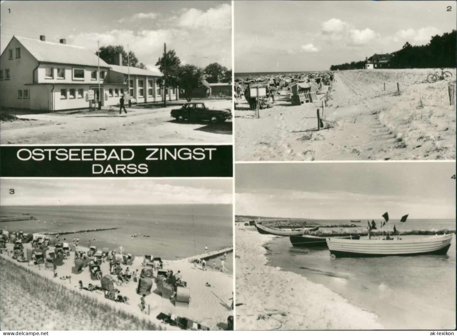 Ansichtskarte Zingst FDGB-Erholungsheim Stranddistel, Dünenhaus, Strand 1974 - Zingst