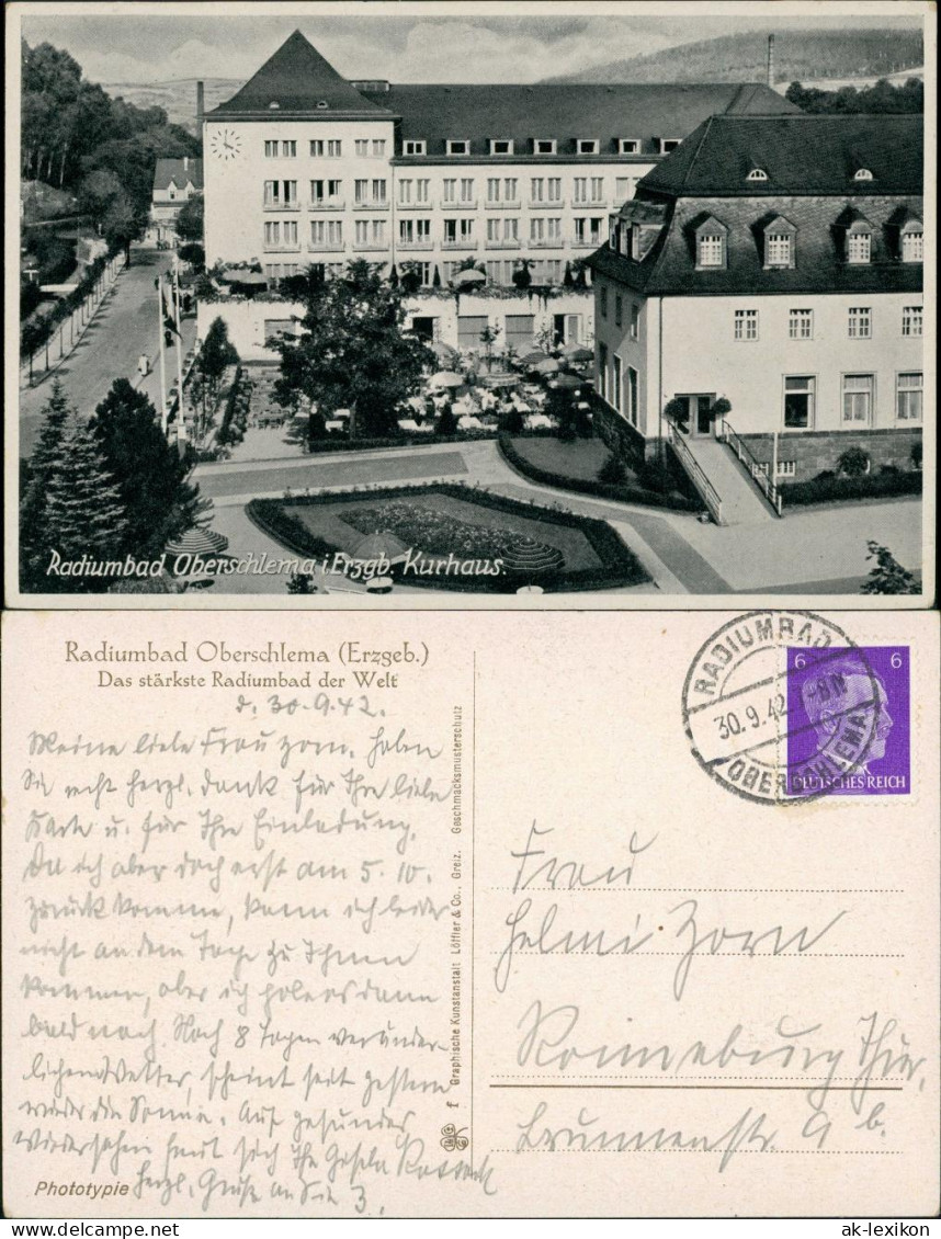 Ansichtskarte Oberschlema-Bad Schlema Kurhotel - Straße 1938 - Bad Schlema