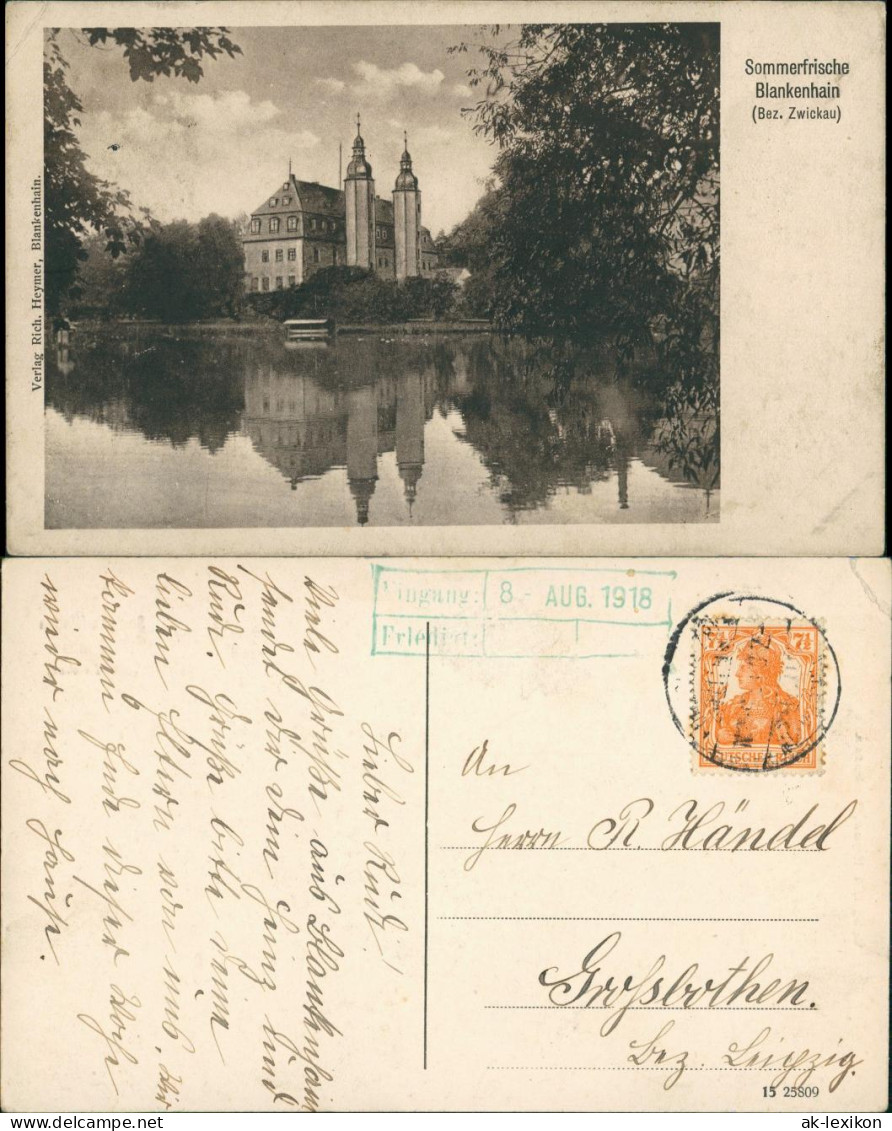 Blankenhain-Crimmitschau   Bezirk Zwickau, Schloss-ähnliches Gebäude 1918 - Crimmitschau