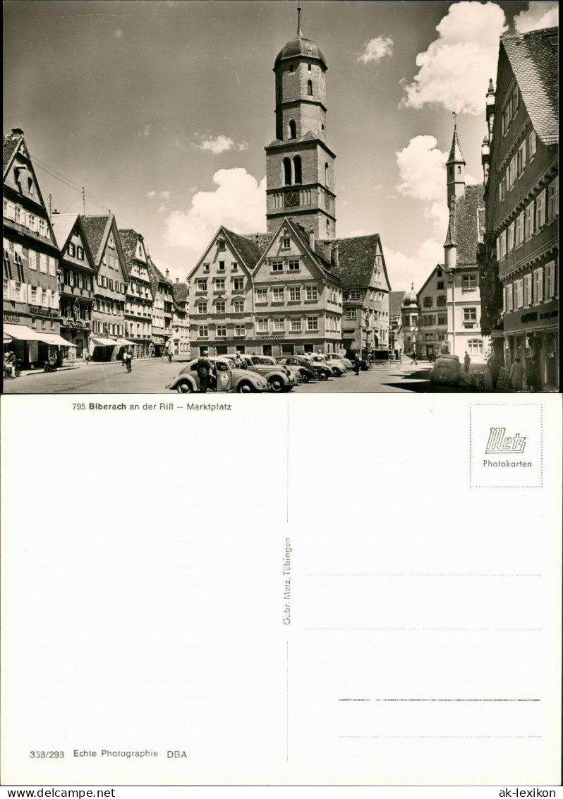 Ansichtskarte Biberach An Der Riß Marktplatz VW Käfer Beetle 1963 - Biberach