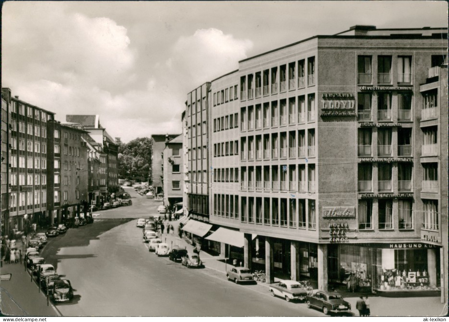 Ansichtskarte Augsburg Karlstraße, Autos 1962 - Augsburg