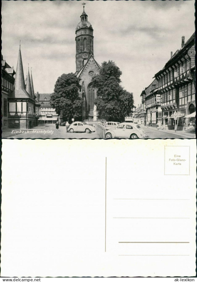 Einbeck Marktplatz Kirche Geschäfte Autos Ua. VW Käfer Beetle 1960 - Einbeck