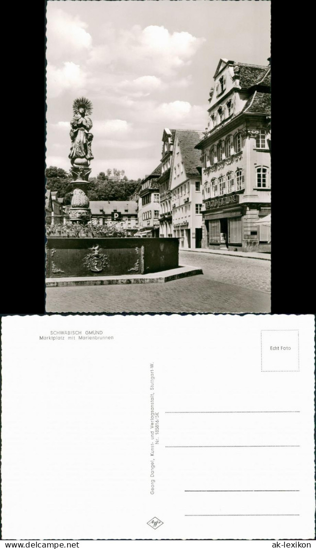 Ansichtskarte Schwäbisch Gmünd Markt - Lederwaren 1964 - Schwäbisch Gmünd