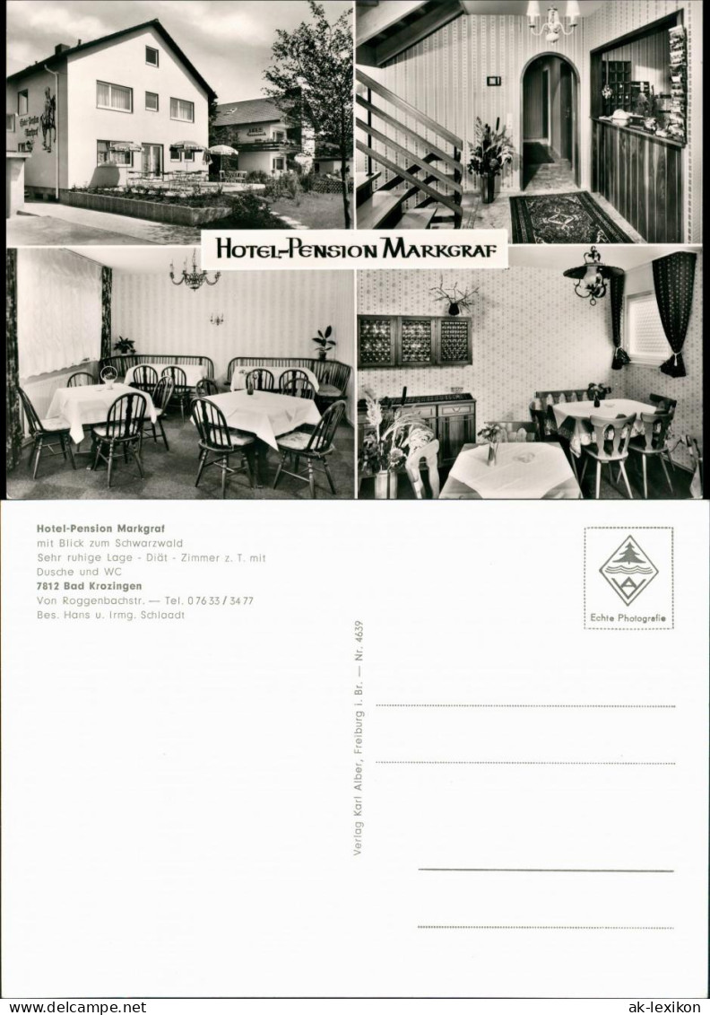 Bad Krozingen Hotel-Pension Markgraf Roggenbachstrasse Außen- Innen  1965 - Bad Krozingen