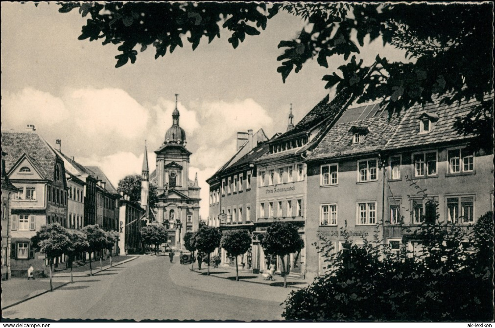 Ansichtskarte Kitzingen Kaiserstraße Blick Zur Kirche 1955 - Kitzingen