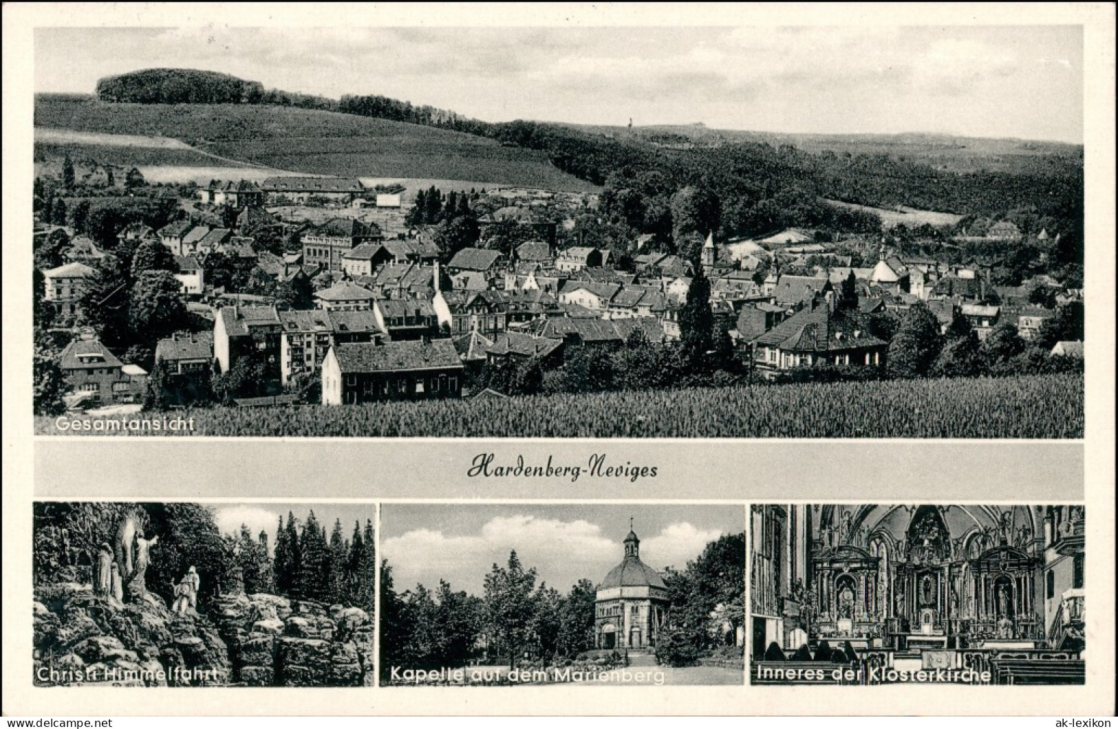 Neviges-Velbert Panorama Hardenberg-Neviges, Kirche, Marienberg 1953 - Velbert