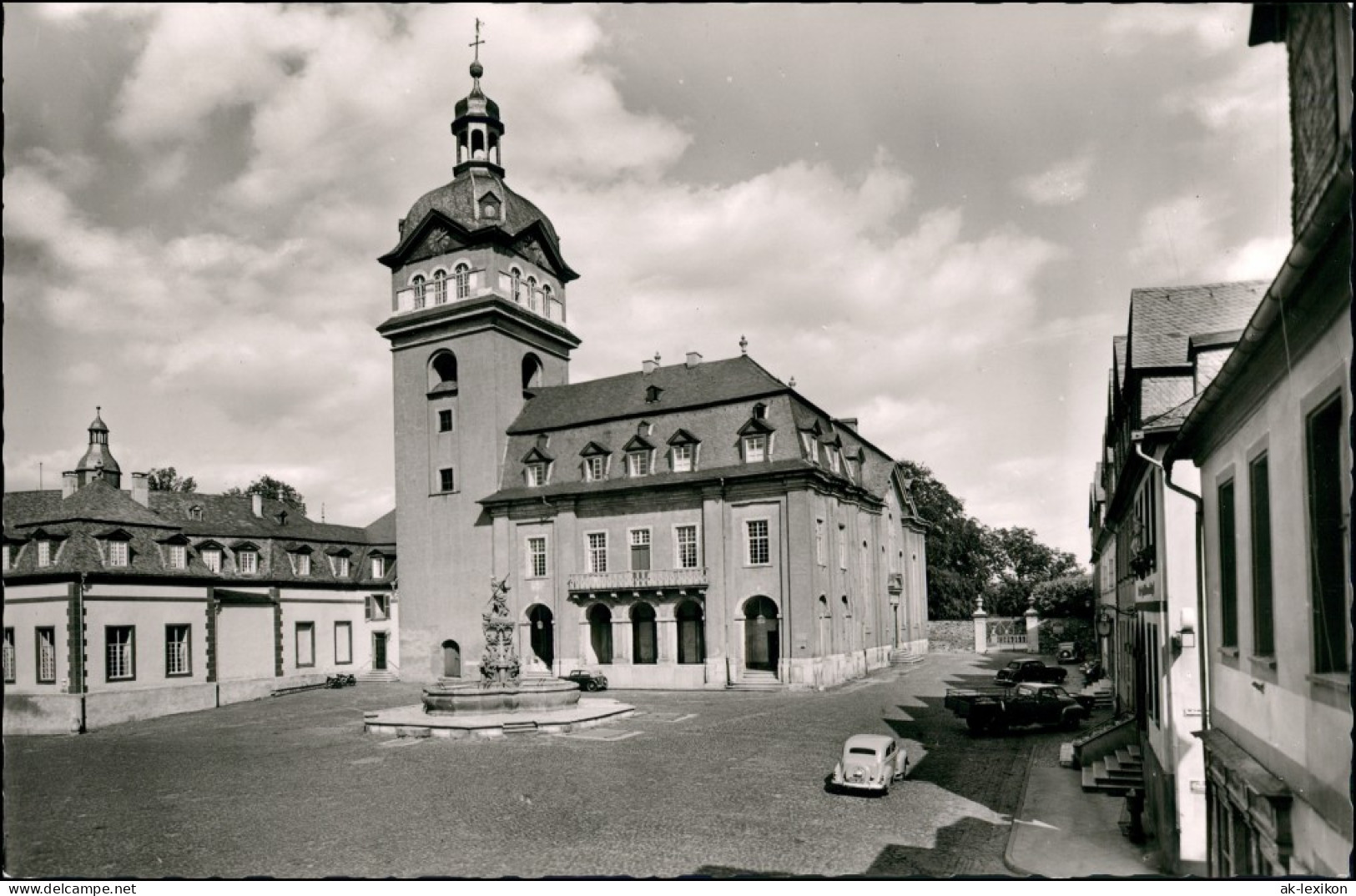 Ansichtskarte Weilburg (Lahn) Strassen Partie Marktplatz - Schloßkirche 1960 - Weilburg