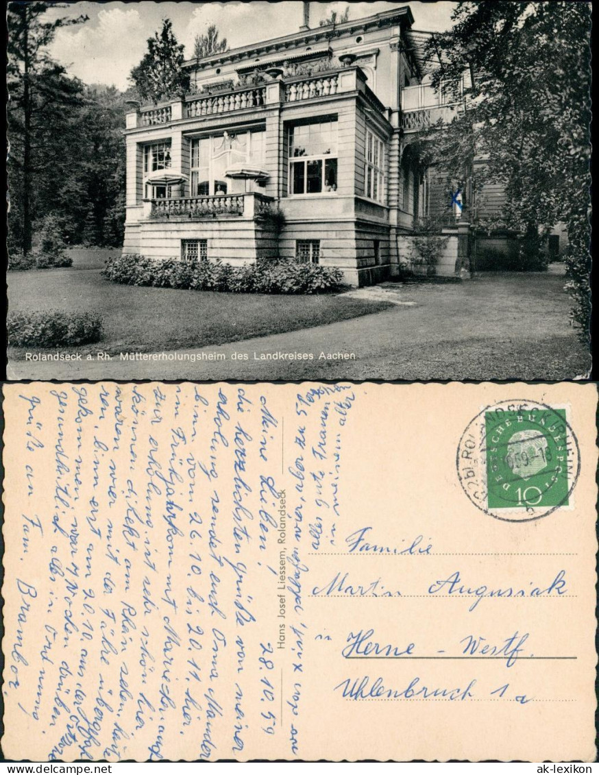 Rolandseck-Remagen Müüter-Erholungsheim Des Landkreises Aachen 1959 - Remagen