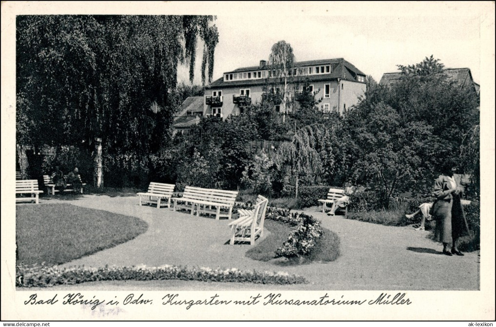 Ansichtskarte Bad König Kur-Garten Park Mit Kur-Sanatorium Müller 1955 - Bad König