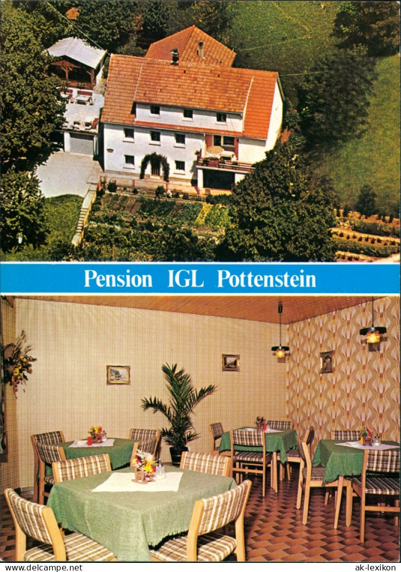 Pottenstein Pension IGL Unterkunft Luftaufnahme & Innenansicht 1970 - Pottenstein