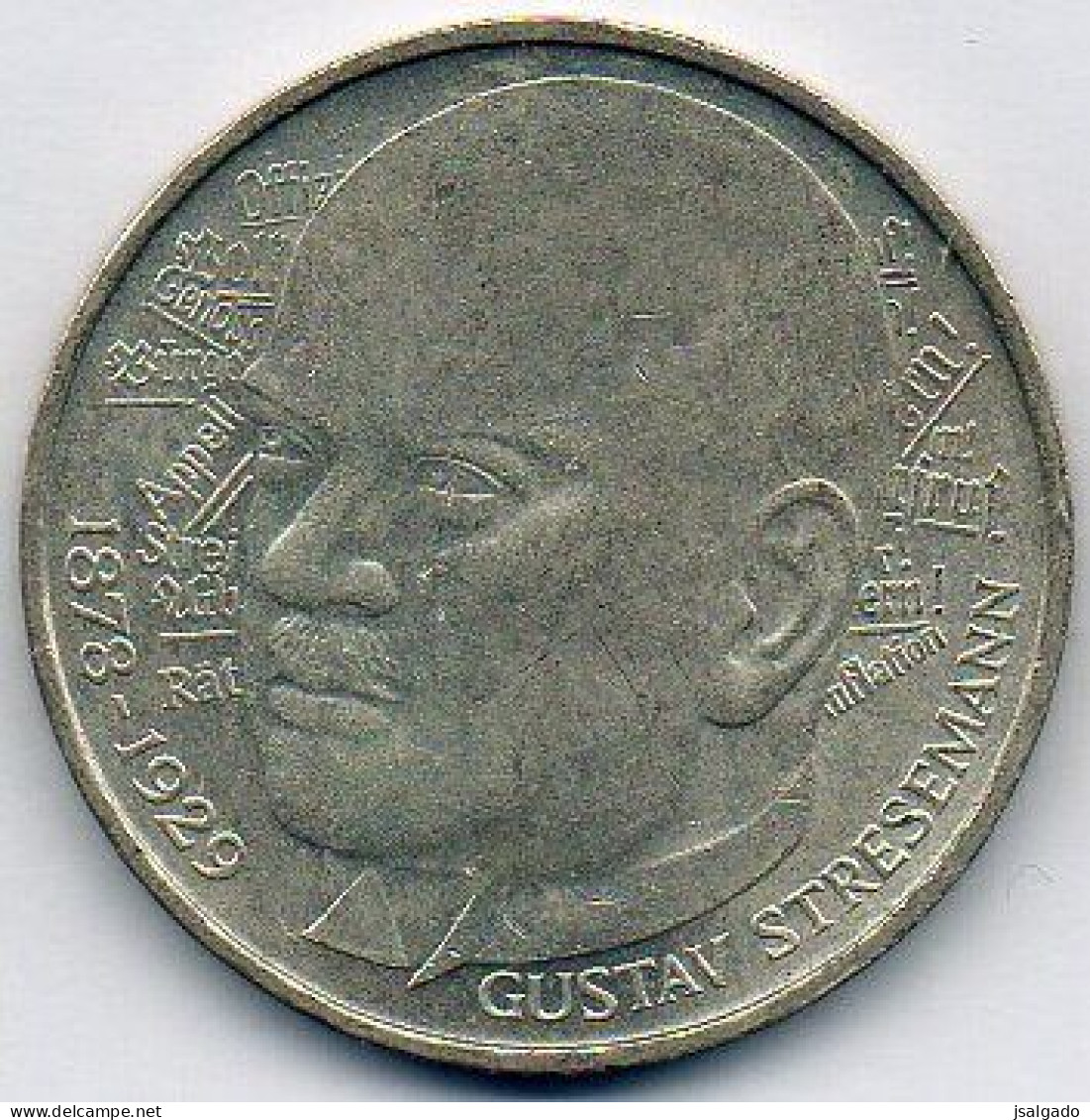 Republica Federal Alemanha   5 Deutsche Mark 1978 D  Gustav Stressmann - 5 Mark