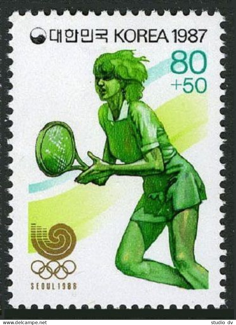 Korea South B43, B43a Sheet, MNH. Olympics Seoul-1988. Women's Tennis. - Corée Du Sud