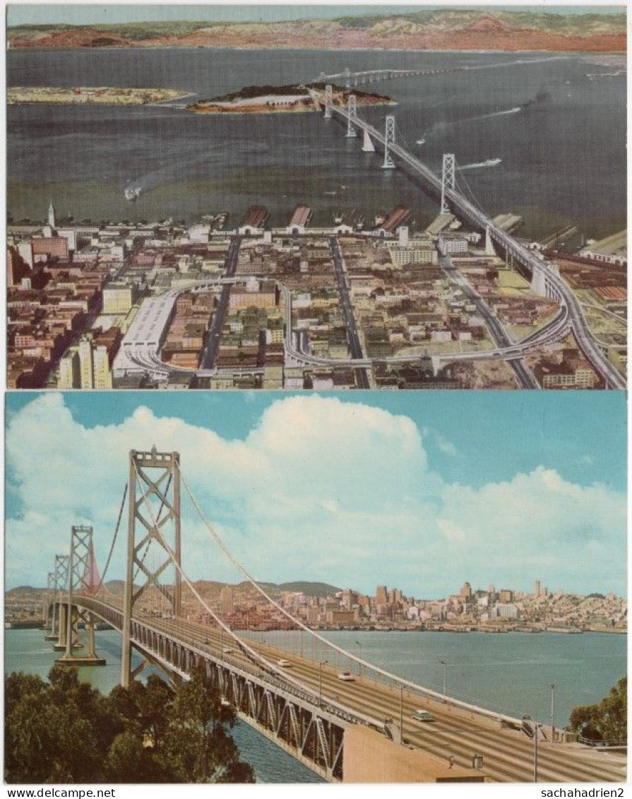 Pf. SAN FRANCISCO. Oakland Bay Bridge. 2 Postcards - San Francisco