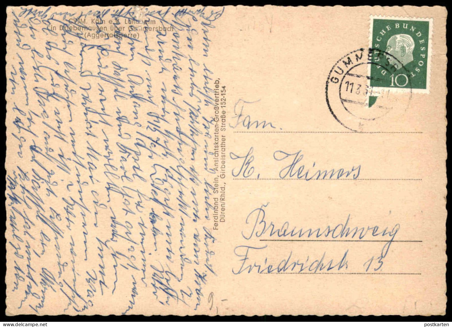 ÄLTERE POSTKARTE DRIEBERHAUSEN AGGERTAL GUMMERSBACH ZELTLAGER PFADPFINDER ? SCOUTS ? CVJM KÖLN Ansichtskarte Postcard - Gummersbach