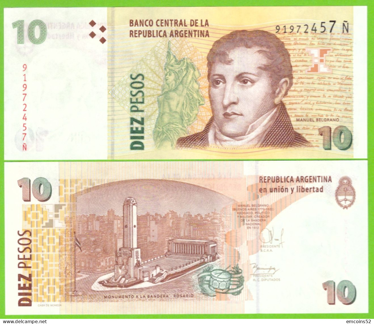 ARGENTINA 10 PESOS ND2003 P-354b UNC - Argentine