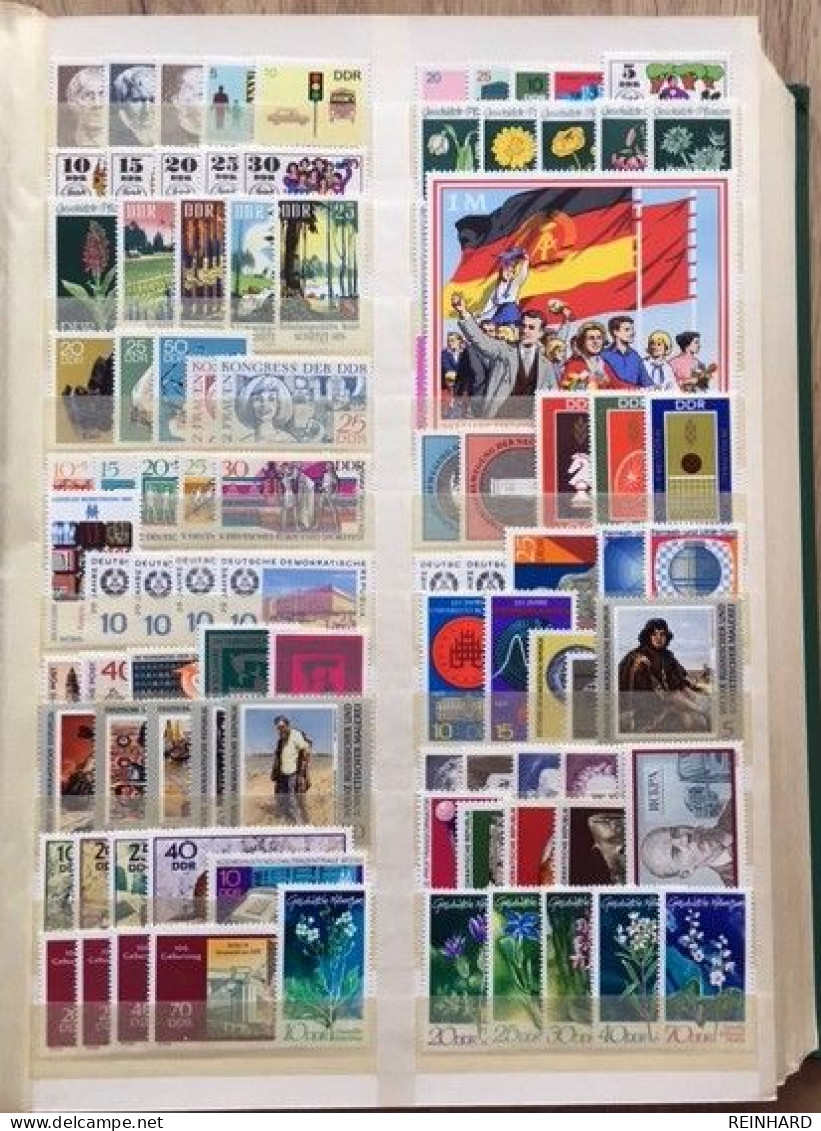 DDR Steckbuch mit 2.000 verschiedenen postfrischen Briefmarken + 25 Blöcke + 25 Zusammendrucke - siehe 29 Bilder