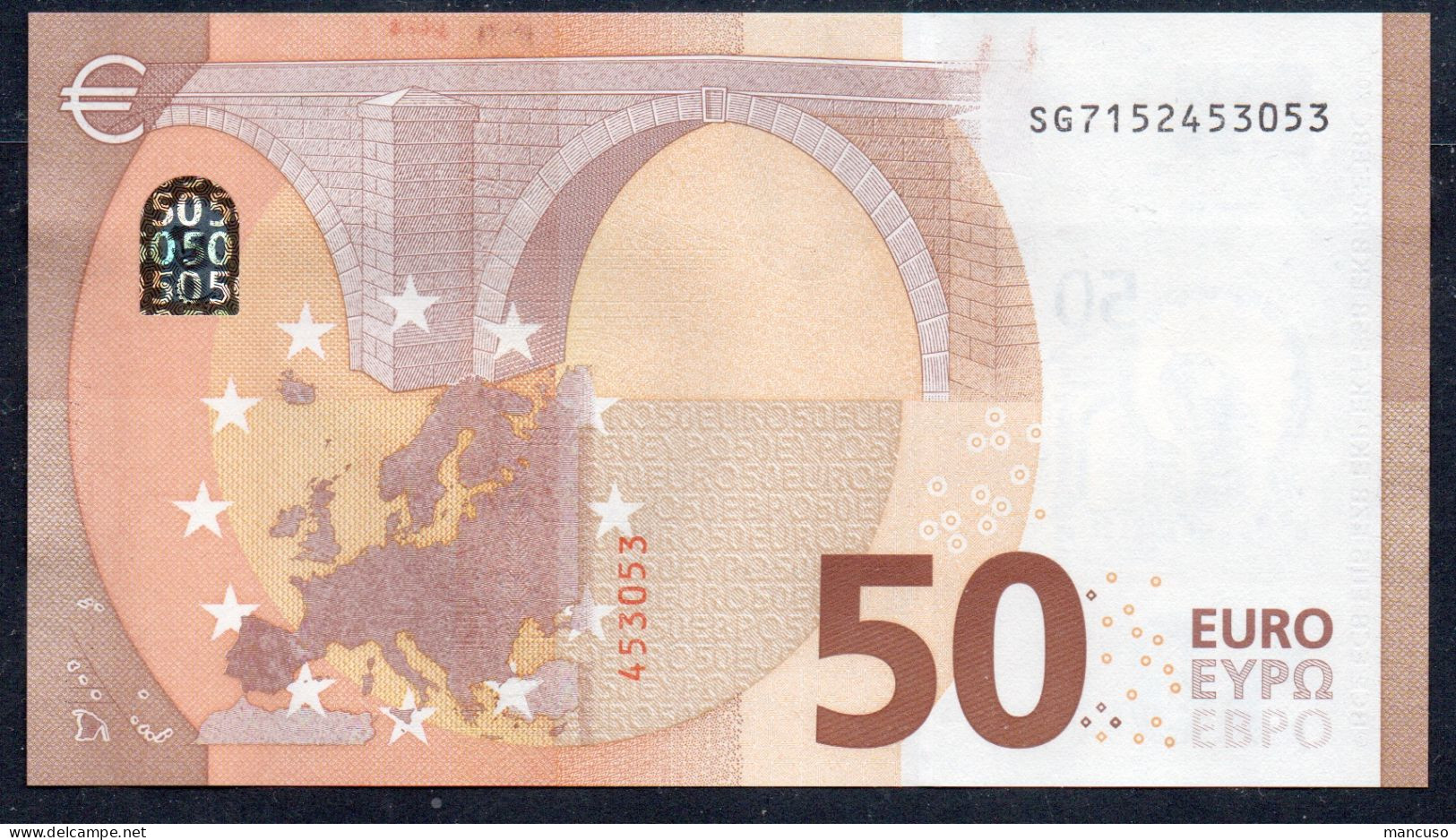50 EURO ITALY  LAGARDE S051 SG  Ch  "15"  UNC - 50 Euro
