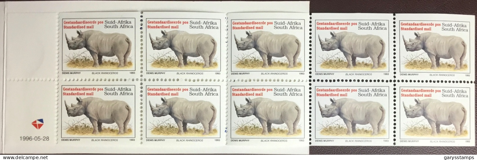 South Africa 1996 Rhino Animals Booklet Unused - Neushoorn