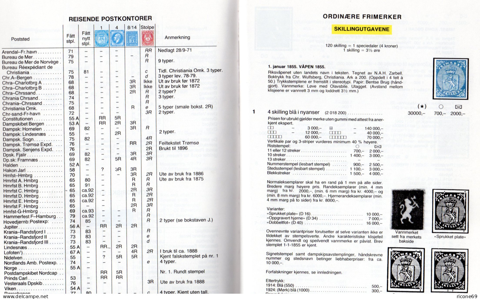 Der Norwegen Spezialkatalog 1992 m. Brief- u. Stempelbewertung ab Vorphila